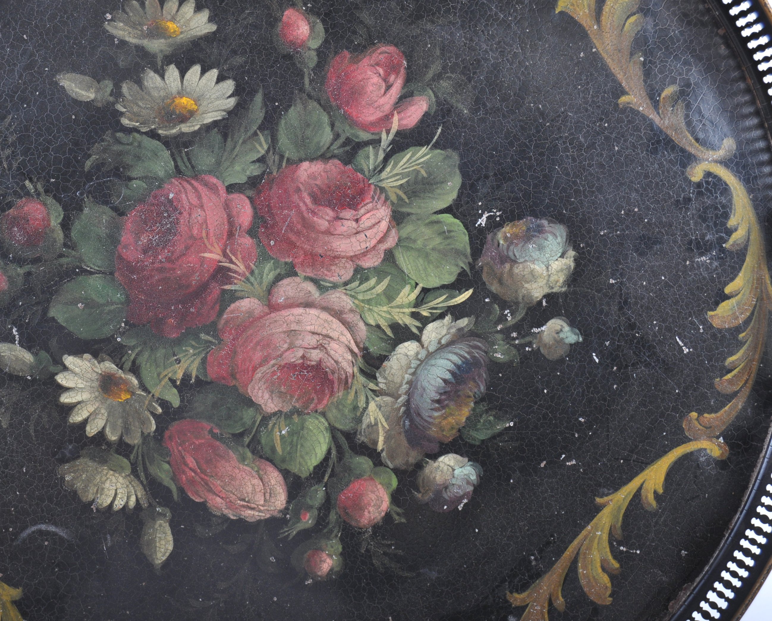 19TH CENTURY VICTORIAN ENGLISH TOLEWARE TRAY - Image 2 of 5