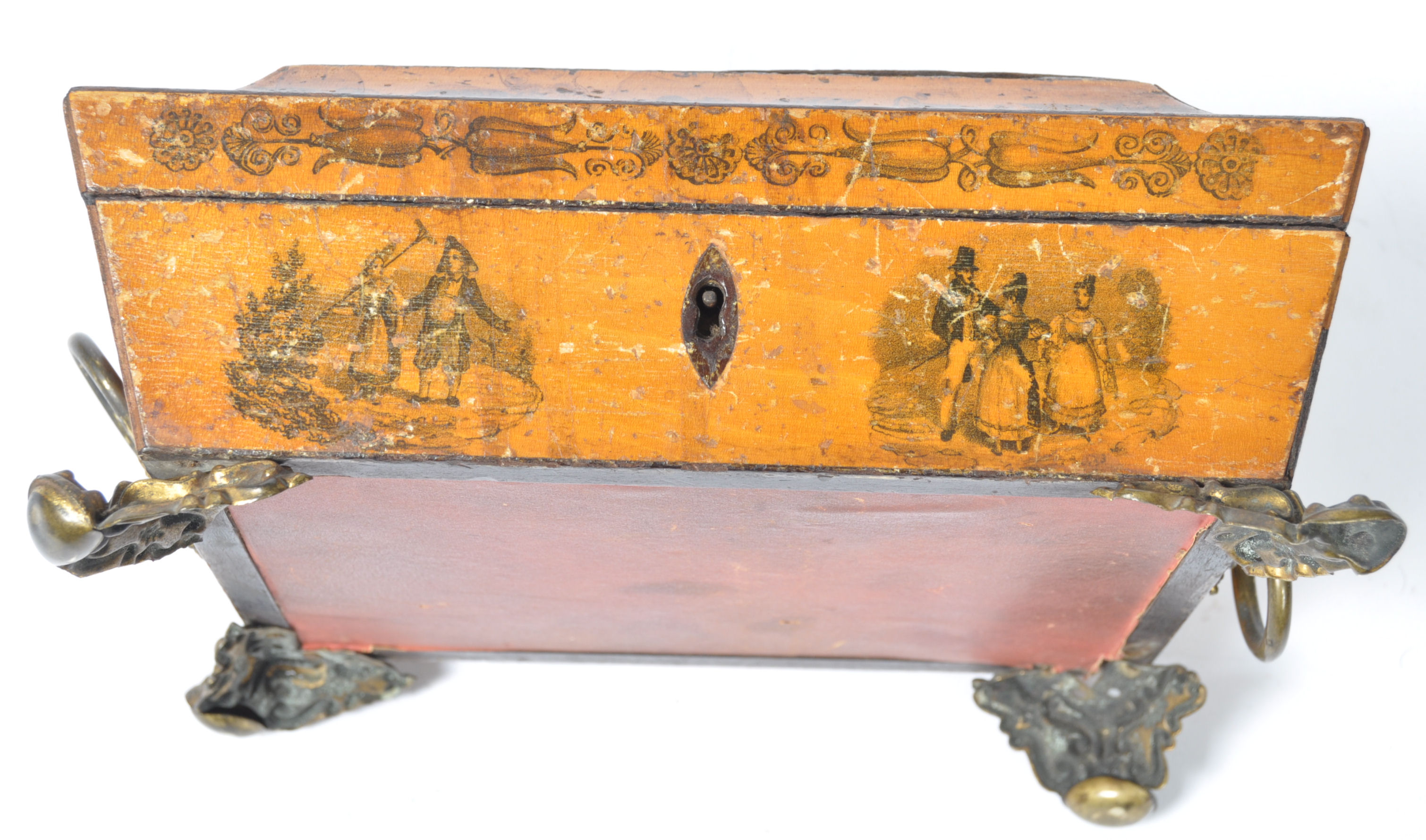 EARLY 19TH CENTURY GEORGIAN PENWORK DECORATED BOX - Image 10 of 10