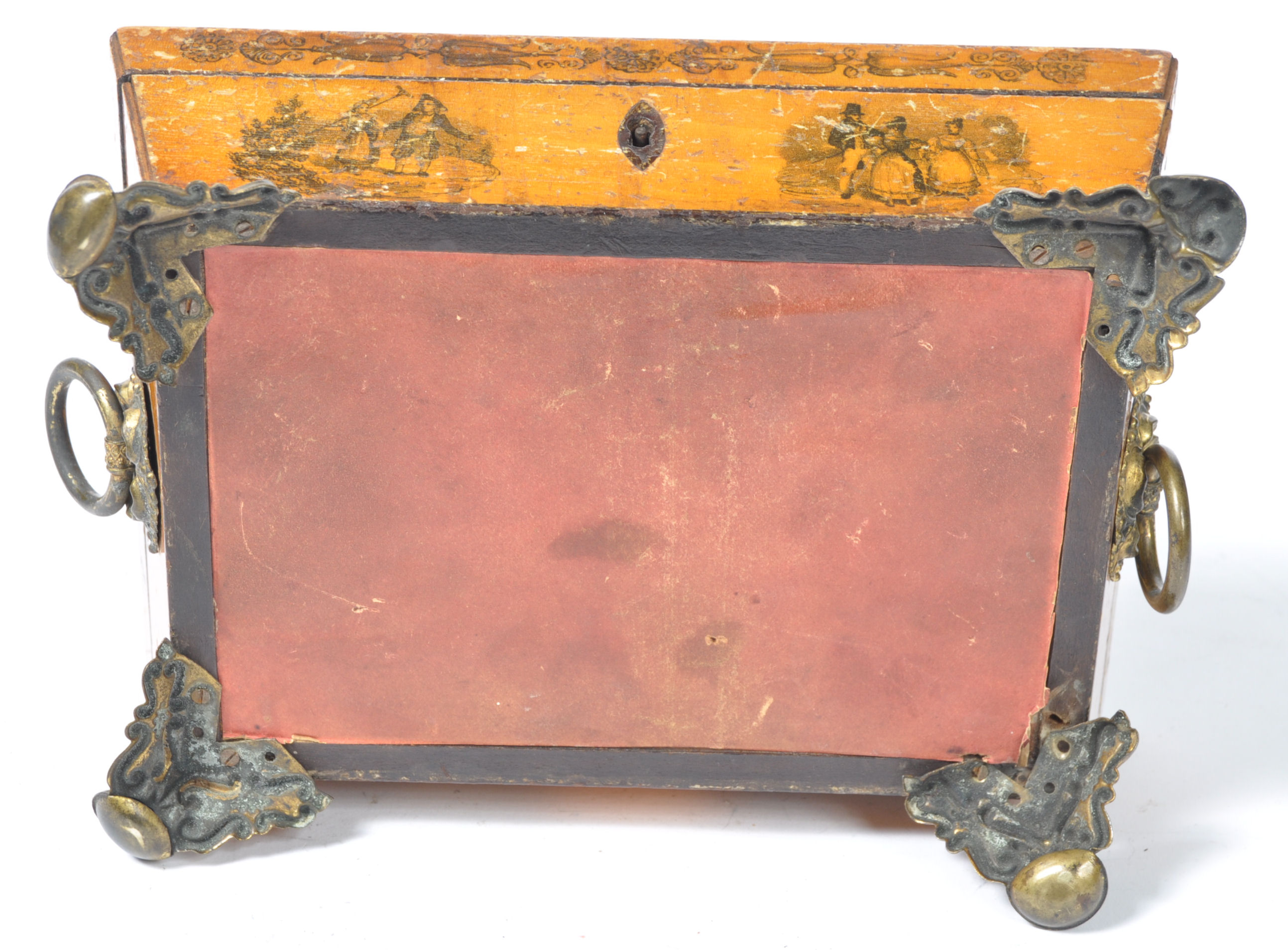 EARLY 19TH CENTURY GEORGIAN PENWORK DECORATED BOX - Image 5 of 10