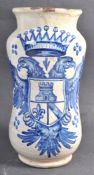 A GEORGIAN ITALIAN ANTIQUE MAIOLICA ALBARELLO VASE