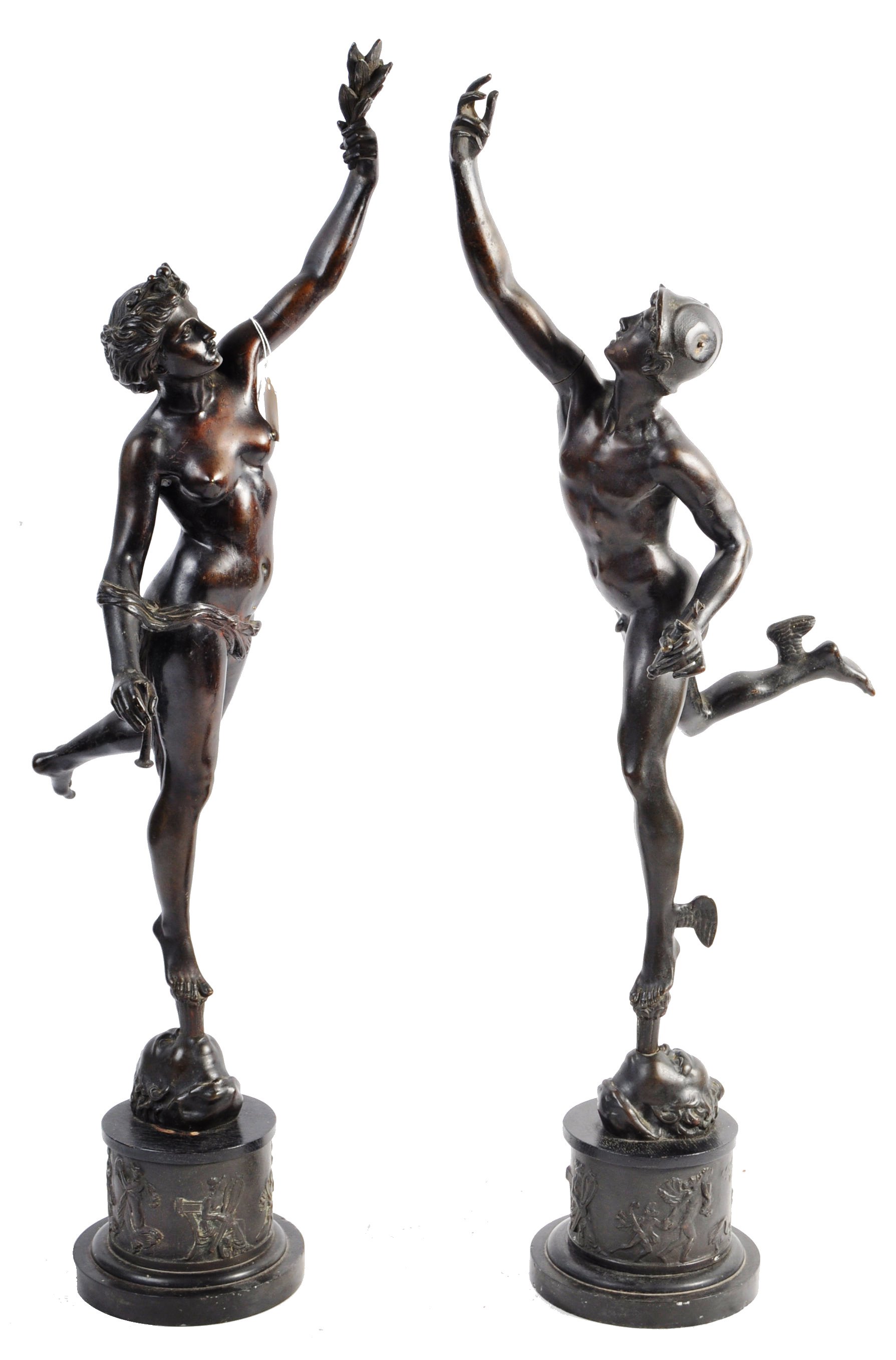 AFTER GIAMBOLOGNA - A PAIR OF BRONZES IN THE FORMS - Image 2 of 26