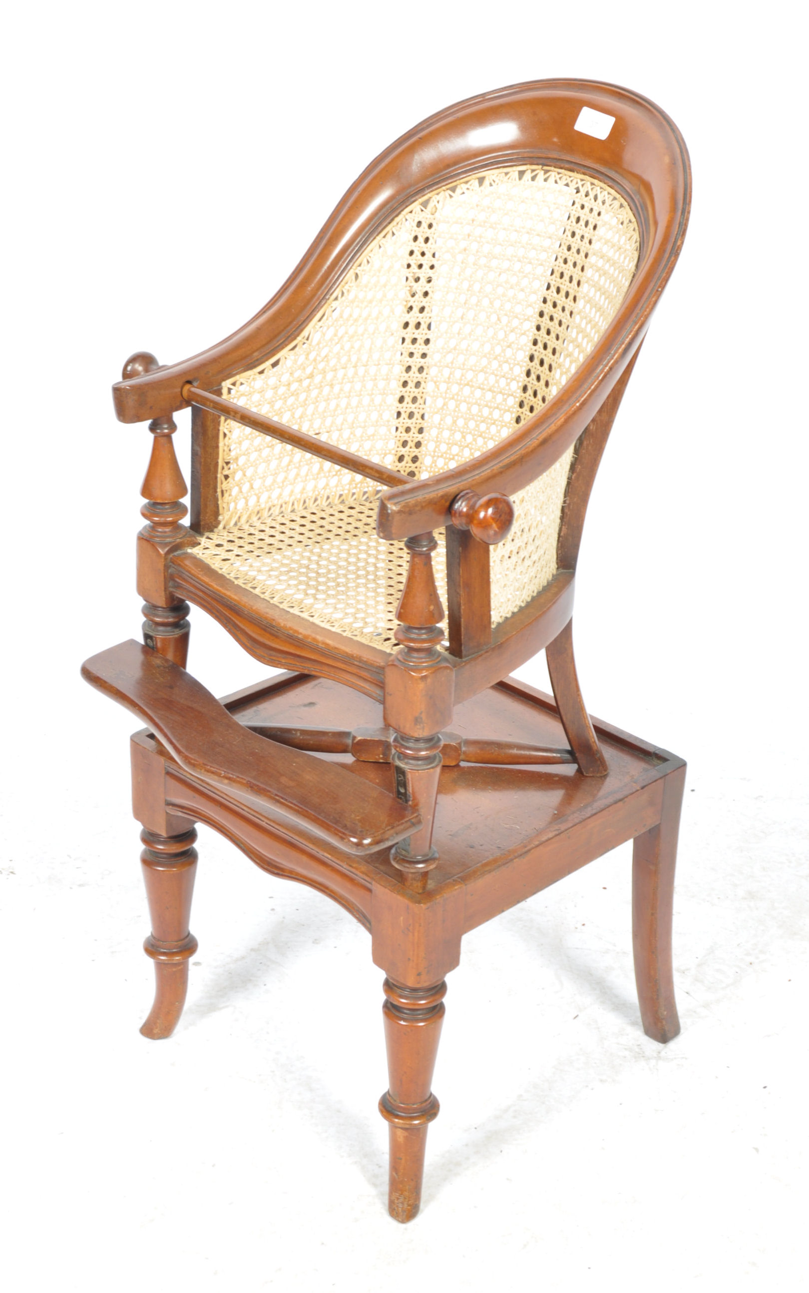 19TH CENTURY VICTORIAN ENGLISH ANTIQUE HIGH CHAIR - Image 10 of 16