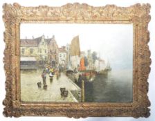 19TH CENTURY DUTCH OIL ON CANVAS COASTAL SCENE PAI