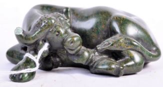 19TH CENTURY CHINESE CARVED SOAPSTONE OX