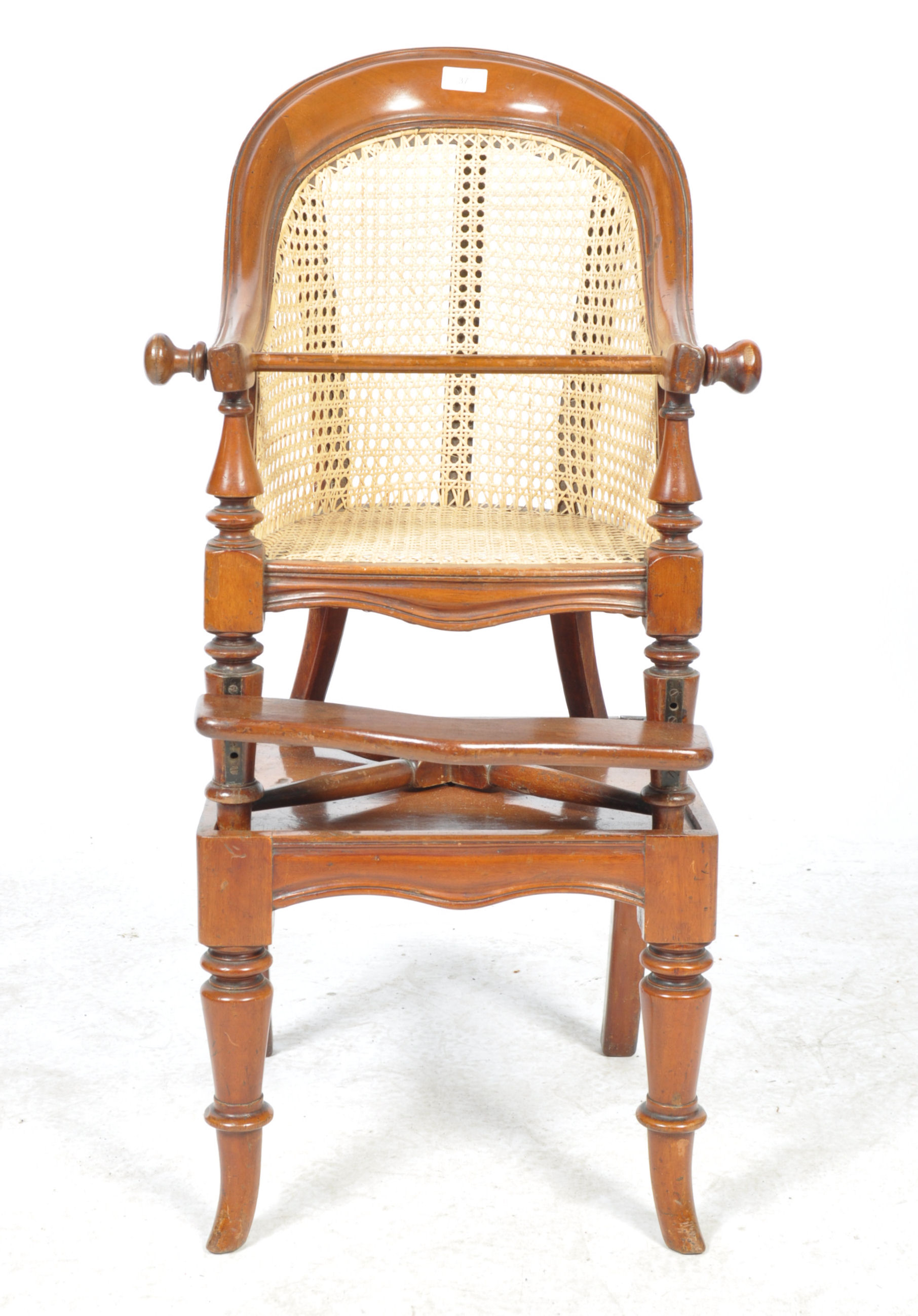 19TH CENTURY VICTORIAN ENGLISH ANTIQUE HIGH CHAIR - Image 13 of 16