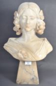 19TH CENTURY VICTORIAN ANTIQUE MARBLE BUST OF A GI