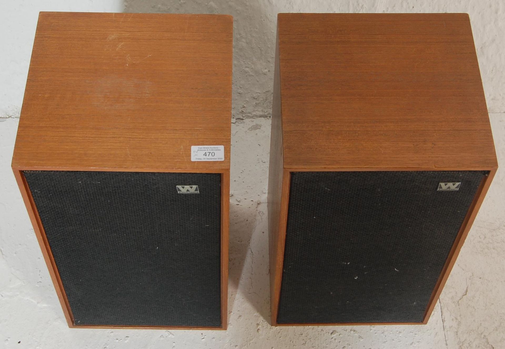 A vintage pair of retro 1970's Wharfedale ' Linton 2 ' hi-fi speakers. Each of upright form having - Bild 3 aus 4