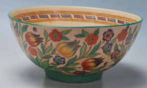 Charlotte Rhead - Arabesque - An Art Deco 1930's fruit bowl / dish having blue and lilac geometric