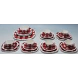 A T G green six person tea set in the Patio Gingham pattern comprising of six cups saucer and side