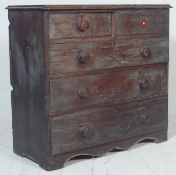 A 19th Century Victorian stained pine two chest of drawers having a chamfered top over two over