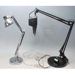 A  20th century contemporary chrome anglepoise desk lamp having an adjustable body raised on