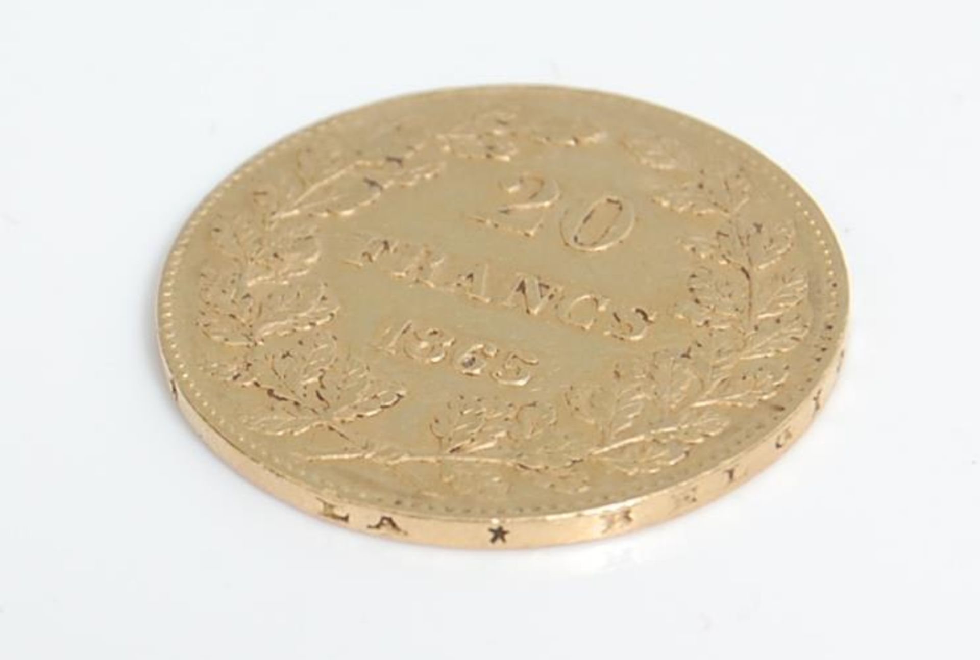 19TH CENTURY BELGIAN FRANC GOLD COIN - Image 3 of 3