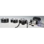 A group of vintage 35mm photograph cameras to include NIKKORMAT FT No 4507894, NIKKORMAT FT3 No