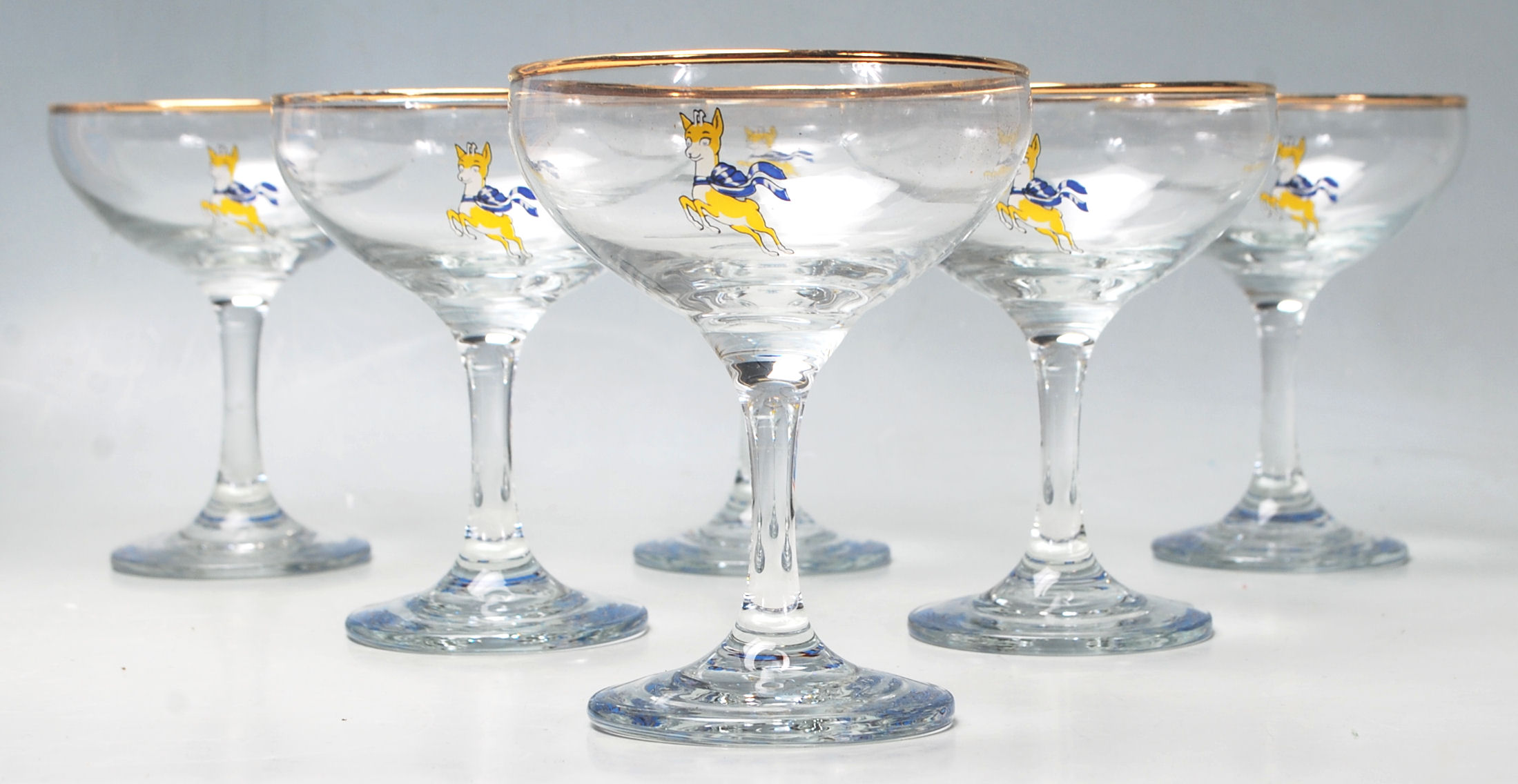 VINTAGE RETRO BABYCHAM GLASSES - Image 2 of 6