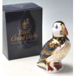 ROYAL CROWN DERBY CERAMIC PUFFIN STATUE / FIGURE