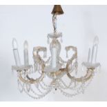 A 20th Century Italian cut glass ceiling chandelie