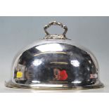 A good 19th century Victorian silver plated meat dome / dish cover having shaped handle with