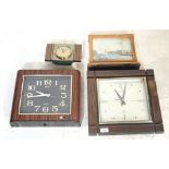 A COLLECTION OF FOUR VINTAGE RETRO MANTEL CLOCKS