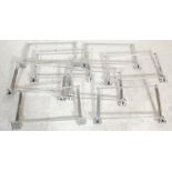 A collection of 8 retro vintage classic car metal luggage racks / boot racks having a horizontal