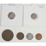 A collection of 19th Century Victorian coinage to include a third of a farthing dated 1868, 3