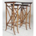 A pair of Victorian 19th century Aesthetic movement bamboo tables. Each with bamboo legs having