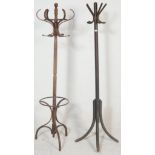 TWO EARLY TO MID CENTURY BENTWOOD HAT AND COAT STANDS
