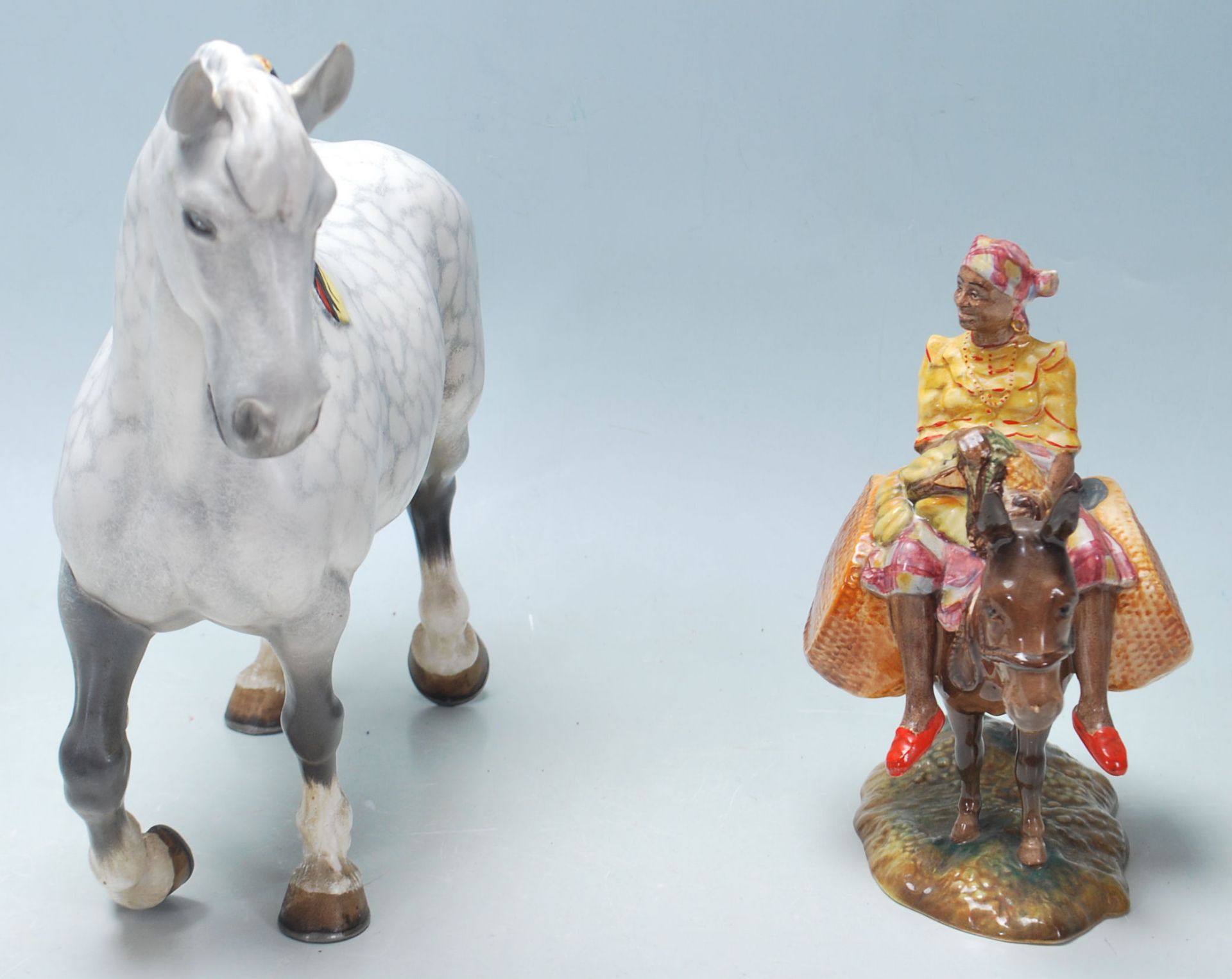 Beswick - A large dapple grey shire horse with a c - Bild 2 aus 6