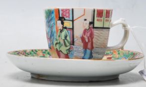 A 19th century Chinese / Canton /Cantonese cup and saucer having the tradition decoration to the