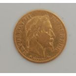 FRENCH FRANC EMPEROR NAPOLEON III GOLD COIN