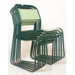 A SET OF SIX VINTAGE RETRO MID 20TH CENTURY STACKING CHAIRS