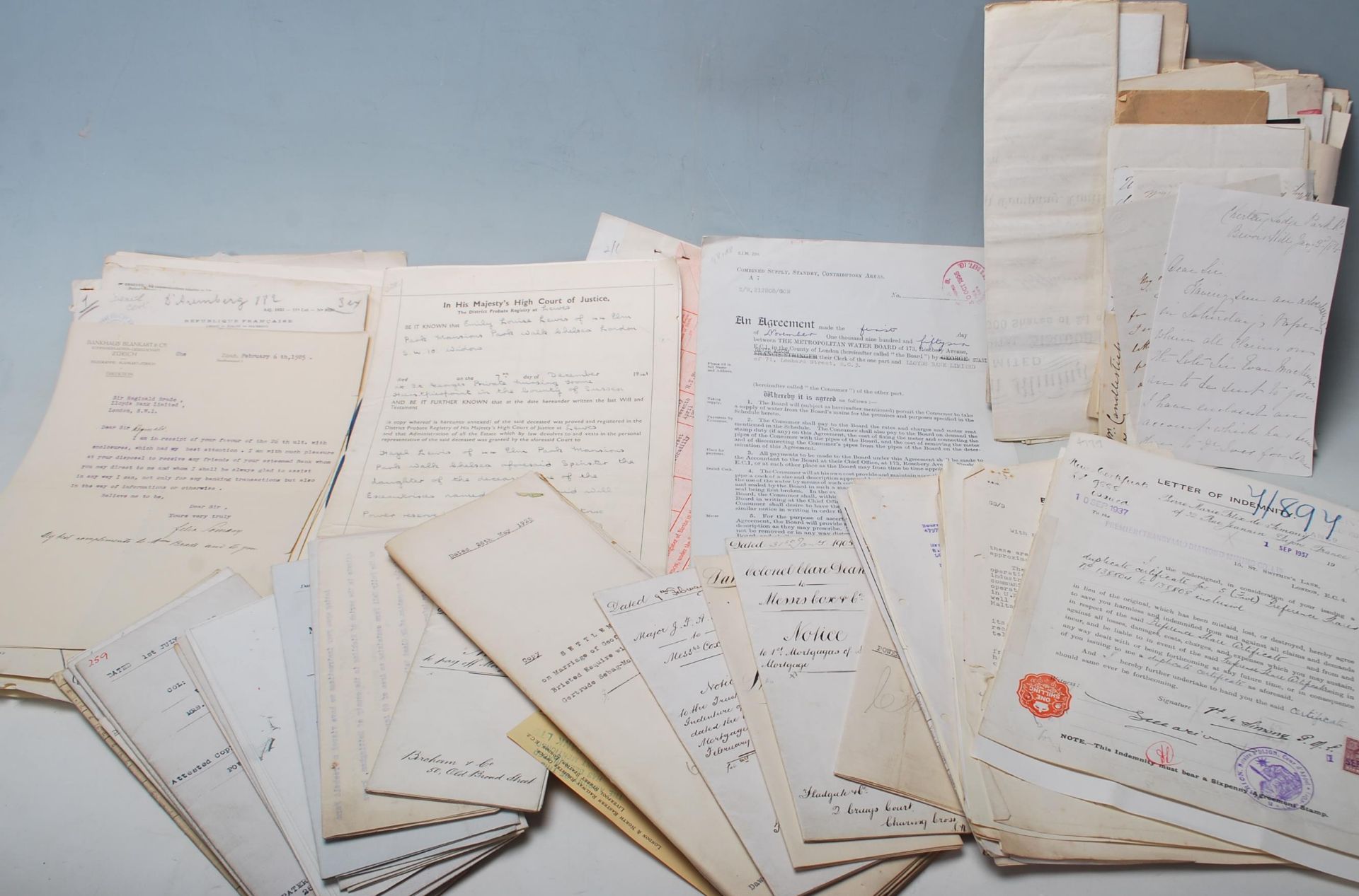 An excellent collection of early 20th century and later documents, letters, ephemera mostly from