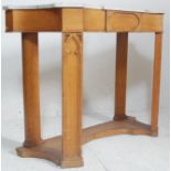 A good 19th century Victorian oak and marble Pugin manner ecclesiastical console  / hall table.