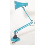 A retro vintage 20th Century Herbert Terry Anglepoise industrial desk lamp finished in teal enamel