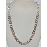 A silver 925 stamped gentleman’s large flat link necklace chain with lobster claps. Weight 113