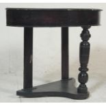 A Victorian 19th century mahogany demi-lune / half moon console hall table. Raised on bun feet