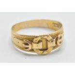 VICTORIAN 18CT YELLOW GOLD HORSESHOE BUCKLE RING