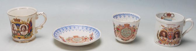 A GROUP OF THREE ROYAL COMMEMORATIVE CUPS AND SAUCERS