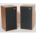 A vintage pair of retro 1970's Wharfedale ' Linton 2 ' hi-fi speakers. Each of upright form having