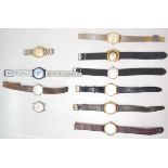 A collection of retro vintage gentlemans wrist watches by Accurist, Rotary, Mebana, Oris, Certina