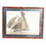Beken of Cowes - A print of a sepia photograph of the yacht schooner Westward on the sea in full