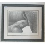 Gary Hodges (1954-) A retro vintage limited edition signed print of a pencil drawing of two