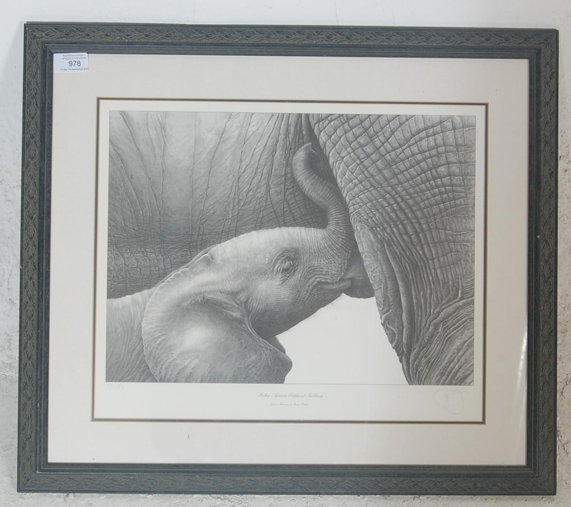 Gary Hodges (1954-) A retro vintage limited edition signed print of a pencil drawing of two