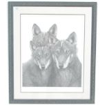Gary Hodges (1954-) A retro vintage limited edition signed print of a pencil drawing of three