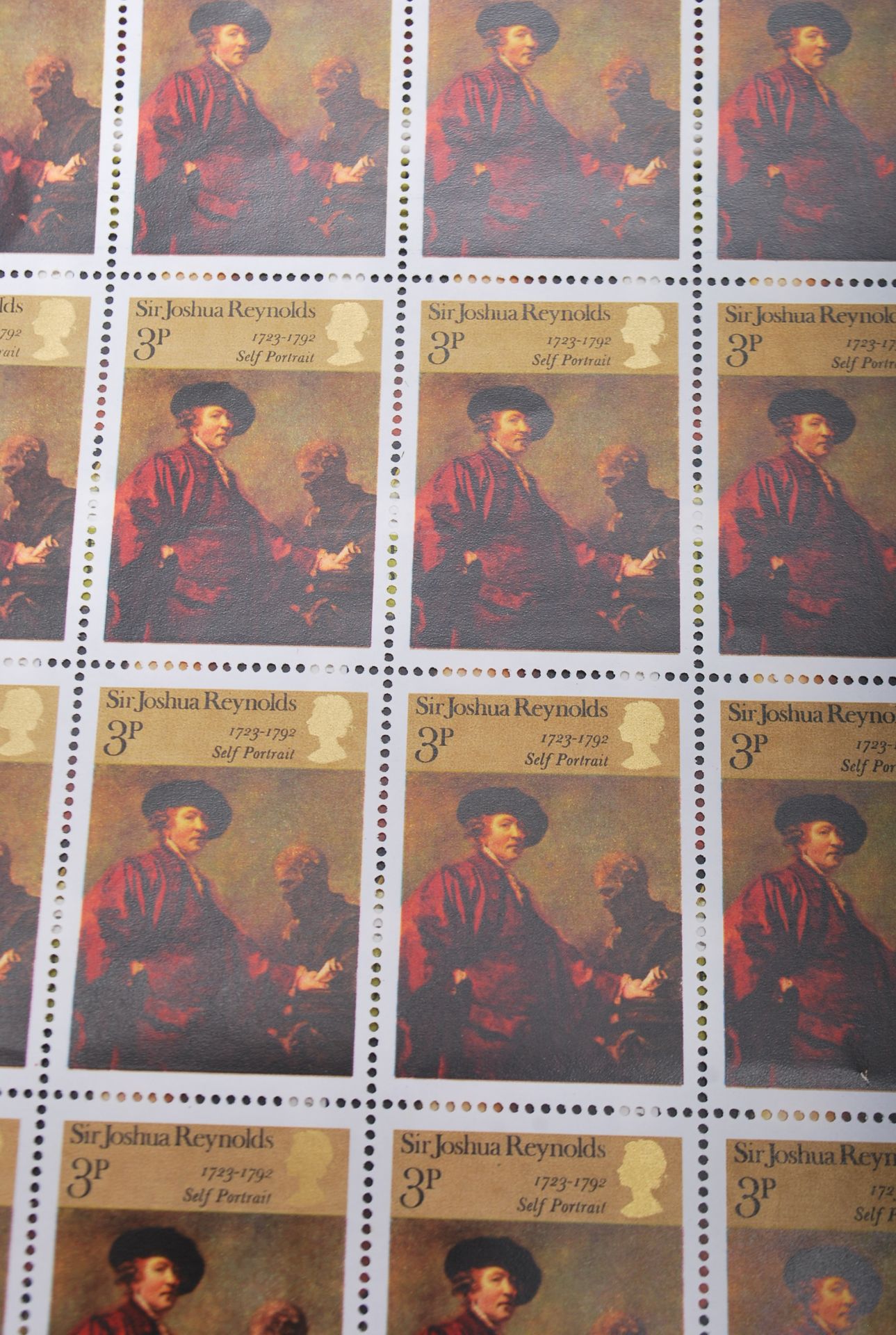 British Stamps - 1973 Paintings set of four values in complete sheets of 100. Works of art by Sir - Bild 8 aus 9