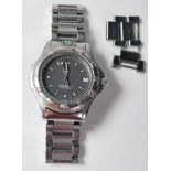 A cased  Tag Heuer Professional 200m gents stainless steel wrist watch. The wristwatch with strap