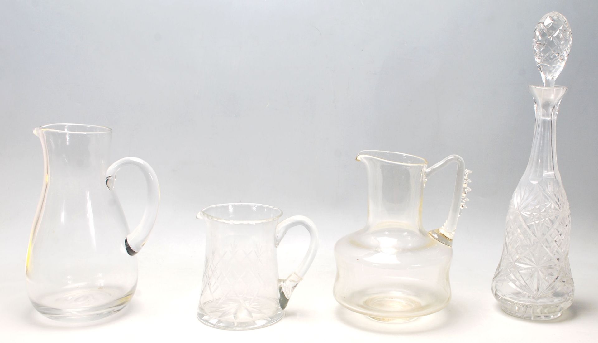 A mixed collection of glass to include retro and antique examples cut glass decanters, antique - Bild 3 aus 7