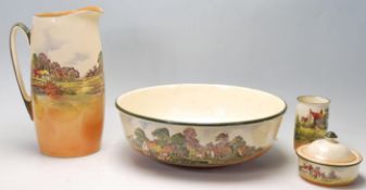A 20th century Royal Doulton series ware wash set comprising of a large wash bowl, tall water jug,