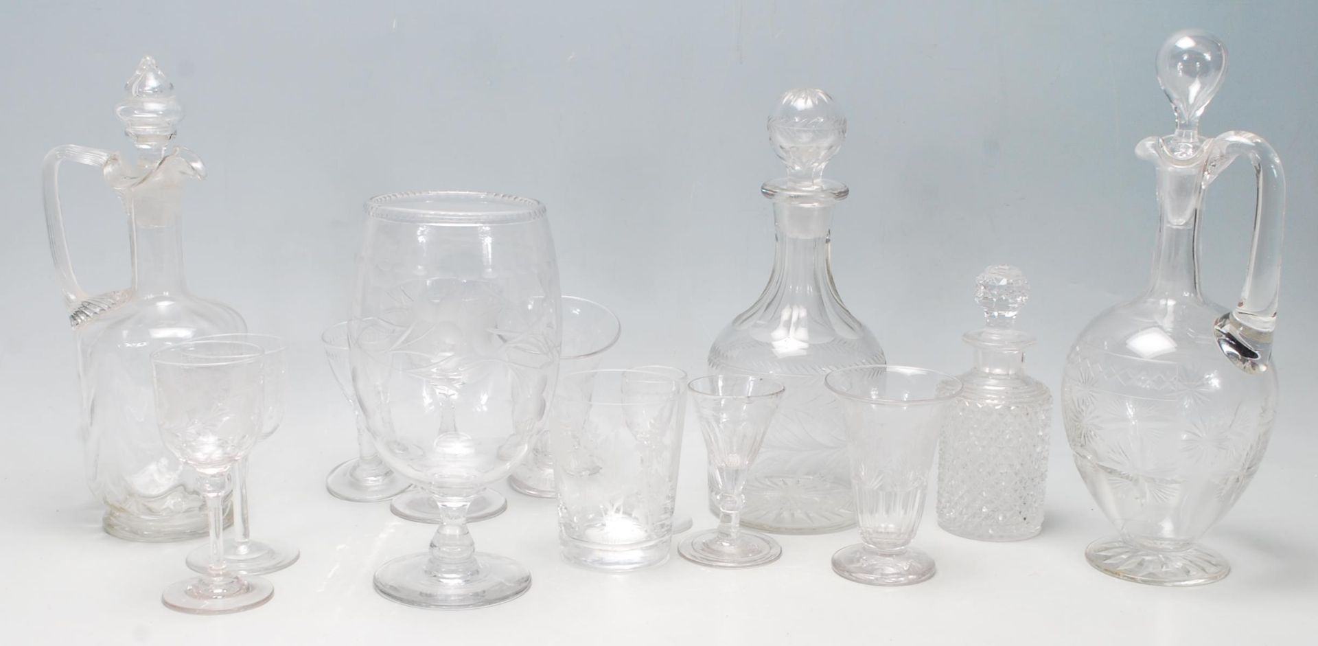 A large collection of antique 19th Century glasswa