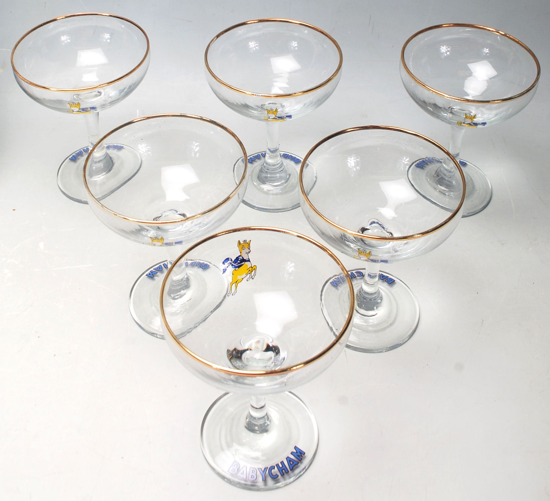 VINTAGE RETRO BABYCHAM GLASSES - Image 5 of 6