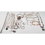 A good collection of silver 925 and white metals items to include necklaces, pendent, bangles and